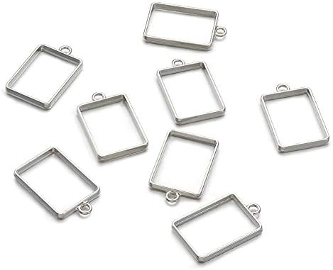 PandaHall Alloy Open Back Bezel Pendants Hollow Frame Pendant for DIY Resin Jewelry Making