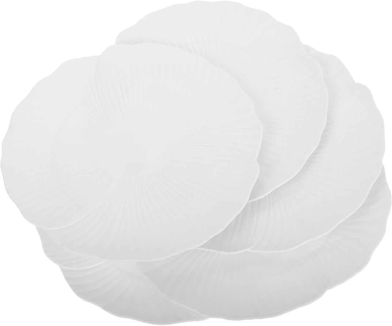 Unbreakable Petal-shaped Serving Plates Plastic Dinnerware Reusable Appetizer and Dessert Plates for Parties Home Use Lightweight