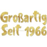 Pancarta con purpurina con texto en inglés 'Großartig seit 1966',PartyDekorationen und Zubehör für 60th Geburtstag mann frauen,Lustige Banner 60th Geburtstag Deko,für Geburtstagsdeko Geschenke/Party