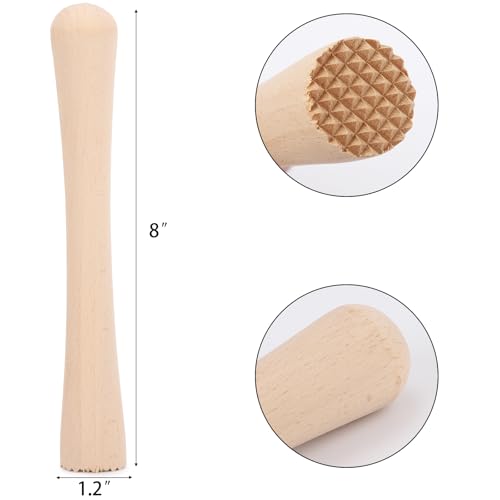 Wooden Muddlers for Cocktail Fruit Crusher Ice Crusher for Bar Party and Home, 4 Pack - Thumbnail 2