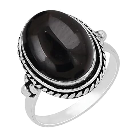 7.95Cts Black Onyx Gemstone Ring for Women Cover