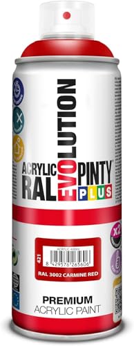 Spray Pintyplus Evolution rojo RAL 3002 en pack de 5 unidades para renovar superficies 2
