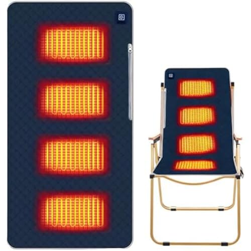 Tidevib Cuscino riscaldante ricaricabile per sedile da 5 V, alimentato tramite USB, 4 riscaldamento, regolazione a 3 velocità, schiena, fianchi, cosce, calore, blu navy