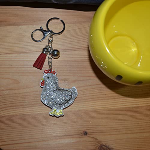Bling Chicken Keychain Accessories For Women, Cute Keychains For Women, Purse Charms For Handbags, Car Keys Keychain #TOP6