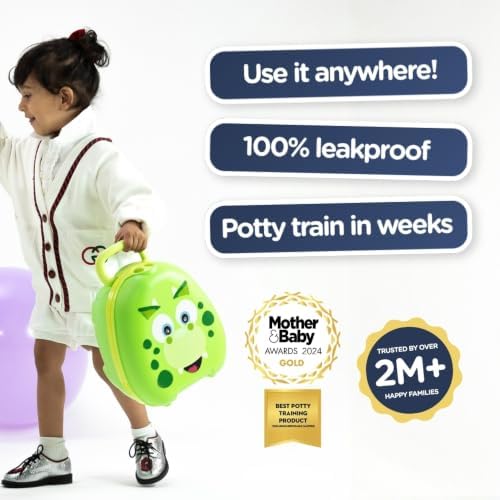 My Carry Potty - Travel Potty, Award-Winning Portable Toddler Toilet Seat for Kids to Take Everywhere (Dino) - View 7
