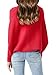Girls Oversized Pullover Sweater Kids Fashion Batwing Long Sleeve Ribbed Knit Fall Tops Red
