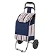 ZGQA-AOQ CADDIE léger pliable Panier, Stripe Imprimé Tissu Oxford Sac de tuyaux en acier Chariot Panier 2 roues for la maison légère Caddie (Couleur: Bleu, Taille: Taille libre)