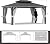 oneinmil Hardtop Gazebo 12FT X 16FT, Outdoor Pergolas with Mosquito Netting and Curtains, Galvanized Steel Double Roof Permanent Aluminum Gazebo, for Gardens, Decks, Patios, Parties