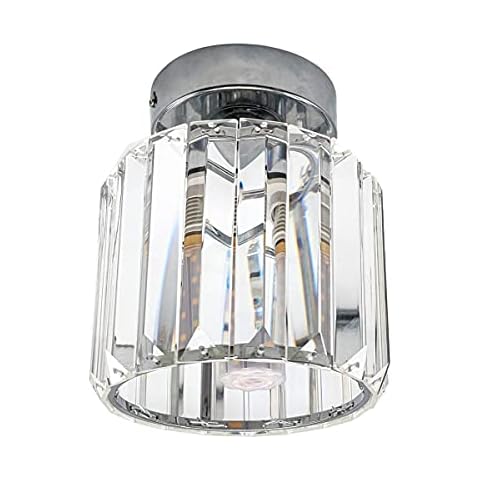 (Bulb Included) Chicaya Ceiling Lights,Crystal Modern Mini Chandelier Chrome Finish,Flush Mount Ceiling Lamp for Bedroom Living Room Hallway Cover