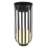 NICELAMPHK Moderne LED Solar Stehlampe Wasserdicht IP65 Dämmerung bis Morgendämmerung Außenleuchte Schwarz