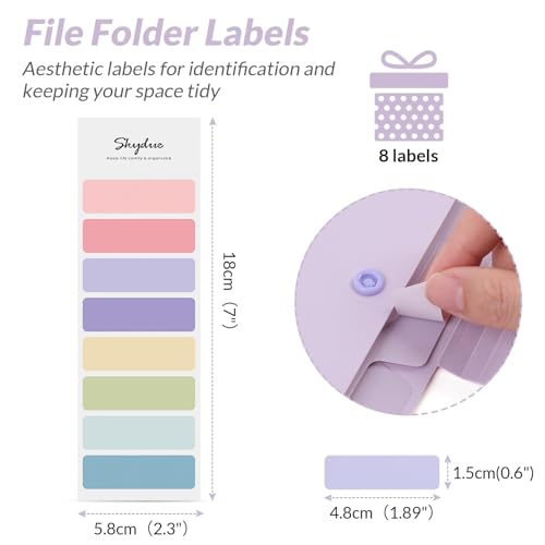 Image of SKYDUE Expanding File Organizer with 5 Pockets, Accordion File Folders with Labels, Portable Document Paper Bill Receipt Organizer, Home College School Office Supplies, Letter Size, Lilac