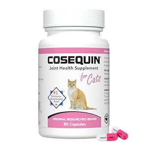Nutramax Laboratories Cosequin Joint Health Supplement for Cats – With Glucosamine and Chondroitin, 80 Capsules