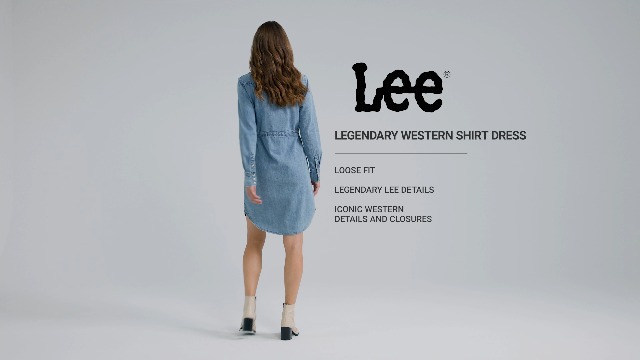 Lee Women's Legendary Western Denim Shirt Dress, Mt. Range, Large at Amazon  Women's Clothing store