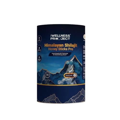 The Wellness Project Himalayan Shilajit Honey Sticks Pro with Saffron, Forest Honey & Fenugreek extract - Fulvic Acid & Trace Minerals - Natural Energy & Focus - No Sugary Aftertaste - Pack of 30