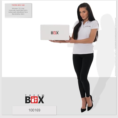 Foto von THERM BOX Styroporbox 12W Innen: 34x23x15cm Wand: 3cm Volumen: 12,24L Isolierbox Kühlbox Warmhaltebox Wiederverwendbar