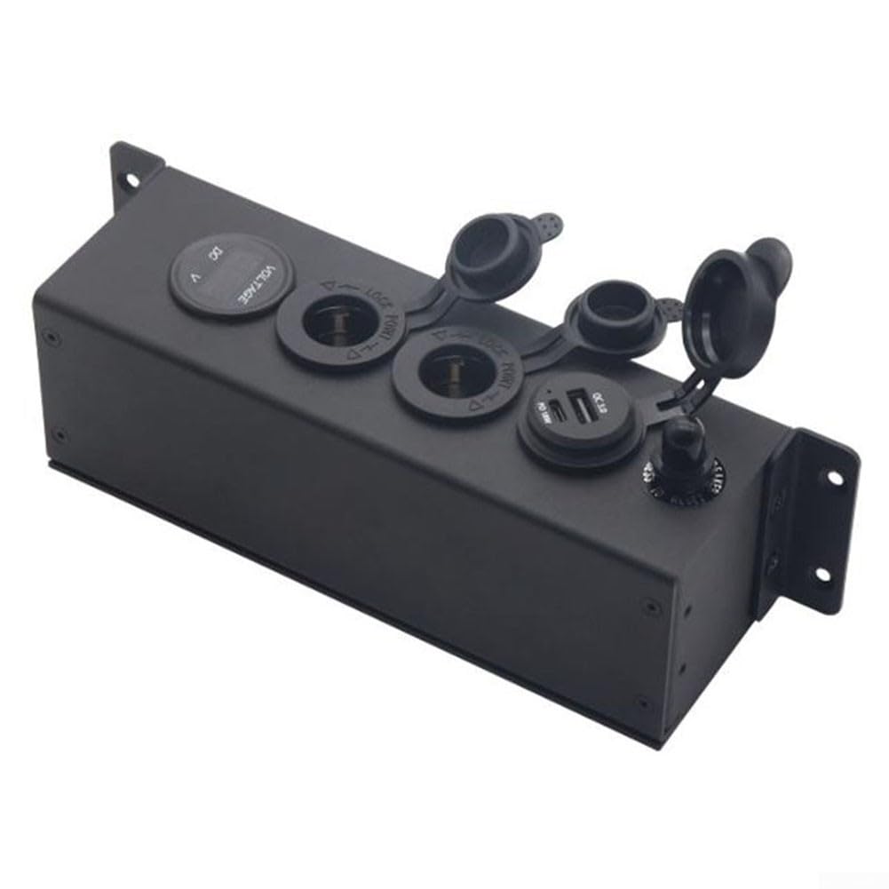 Presa marina, 12 V, con display digitale e cavo da 60 cm, presa accendisigari per yacht, camper, veicoli fuoristrada