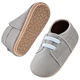 IceUnicorn Krabbelschuhe Baby Lauflernschuhe Weicher Leder Jungen Mädchen Lederschuhe Babys Rutschfeste Krabbelschuhe mit Gummisohle Babyschuhe(Blau Hellgrau, 2-3 Jahre)