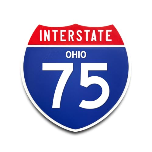 Interstate 75 Ohio Road Sign Replica, Indoor Wall Decor