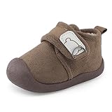 MASOCIO Zapatos Bebe Niño Niña Invierno Patucos Botas Botines Botitas Bebé Zapatillas Primeros Pasos Antideslizante Marrón Talla 22 (CN 18)