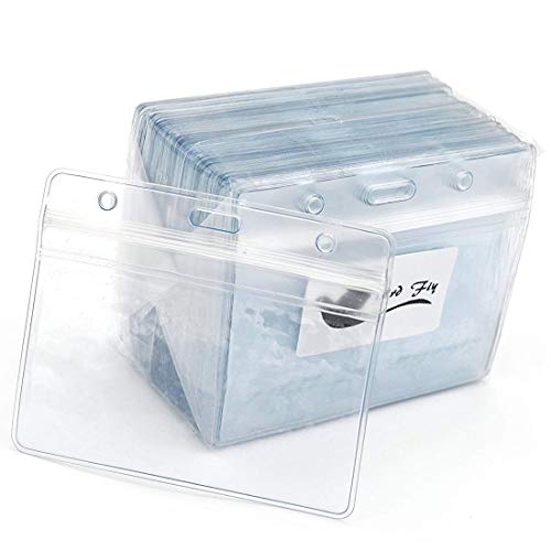 Tarjetas de identificación 50 pcs claro plástico horizontales Nombre etiqueta Badge Id Tarjeta