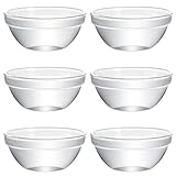 FONDOTIN Set 6 Ciotole in Plastica per Budino e Gelatina 9 Cm Trasparenti Contenitori per Cibo Multiuso per Casa e Cucina