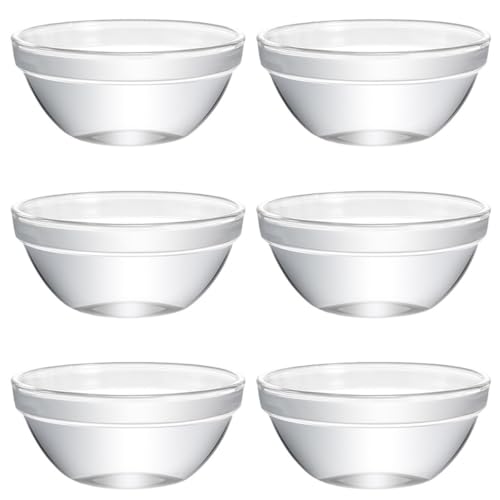 SUPVOX 6 Cuencos de Vidrio Transparentes para Postres de 9 Cm, Moldes para Pudín y Gelatina, Recipientes Versátiles para Servir y Almacenar Alimentos en Cocina y Comedor