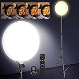 Aro de Luz LED 32cm/Pulgadas 210cm de Altura,Luz Profesional para Video,Pantalla Completa Gran Aro de Luz Led para Selfies...