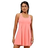 BlissClub Women's Modern One Piece Swimsuit (BC_SwimRacerback_Pink Salmon_M_Pamela