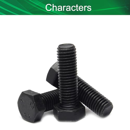 Image of Carbon Steel Hex Screw Bolts Hex Drive Fastener Rustproof Fully Threaded Metric Cap Bolts Black M14x45mm 5Pcs