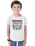 Kinder Geburtstag Tshirt Mit Wunschname - Fußball Kinder Shirt Für Jungen - Geburtstag Geschenk Idee Für Kinder - Geburtstagskind Kinder Shirt Personalisiert (Weiß)