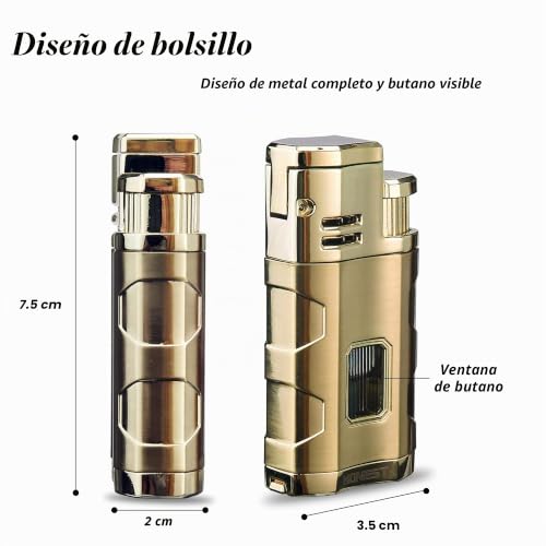 Encendedor de antorcha para puros con perforador ideal para terrazas al aire libre 3