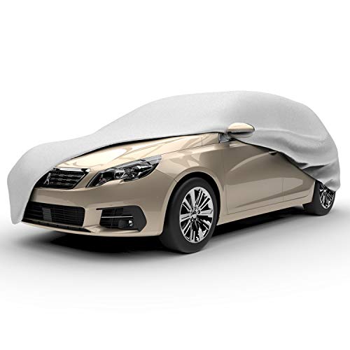 Image of Budge Protector III Hatchback Car Cover, 3 Layer Moderate Weather Protection, Water Resistant and Dustproof, Hatchback Car Cover fits Cars up to 183 inch, Gray