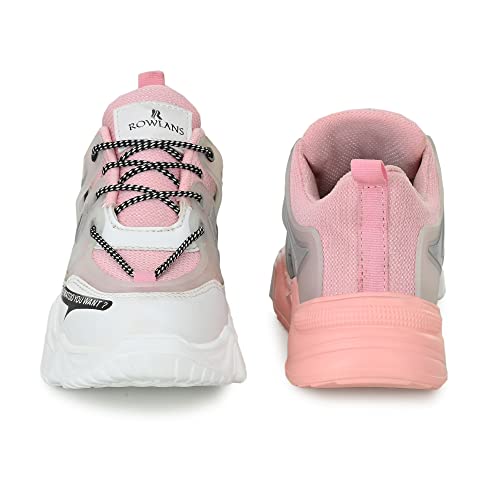 Image of ROWLANS Women's Synthetic Leather Comfortable /Running Lace-Ups Sports Shoes