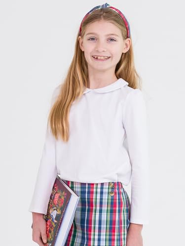 RuffleButts Toddler/Girls Peter Pan Collar Long Sleeve Top Shirt3