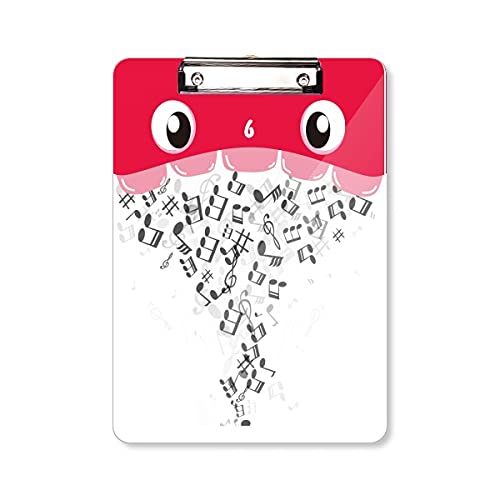 Bloc-notes d'apprentissage A4 noir et blanc avec dossier à tête plate notes de musique