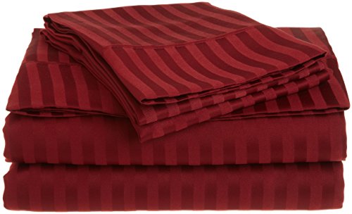 Elf Linen 1500TC Pima Cotton King Bed Sheet Set Burgundy