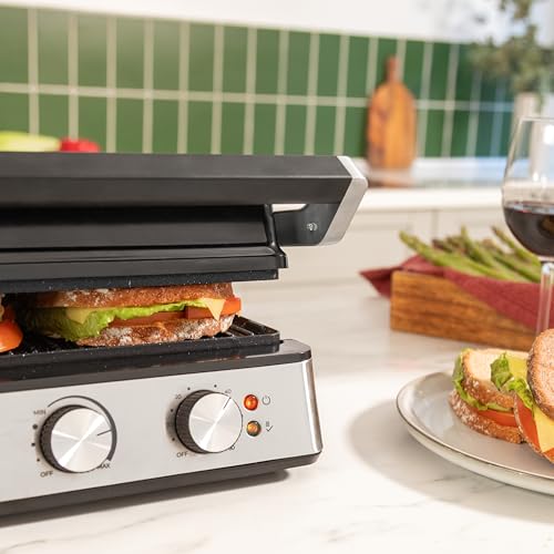 Parrilla électrique Cecotec RockStone Rock'nGrill Blaze plaque pierre ouverture 180° - vue 7
