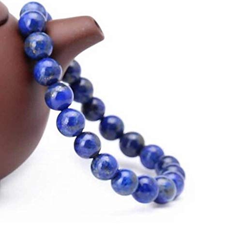 Handmade Lapis Lazuli Bracelet - Gemstone Bracelet - Bead Stretch Bracelet - Friendship Bracelet - Blue Stone Focus Bracelet (8mm)2