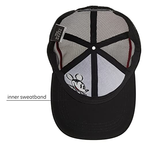 Image of Disney Men's Baseball Cap Mickey Mouse Curved Brim Snap-Back Hat