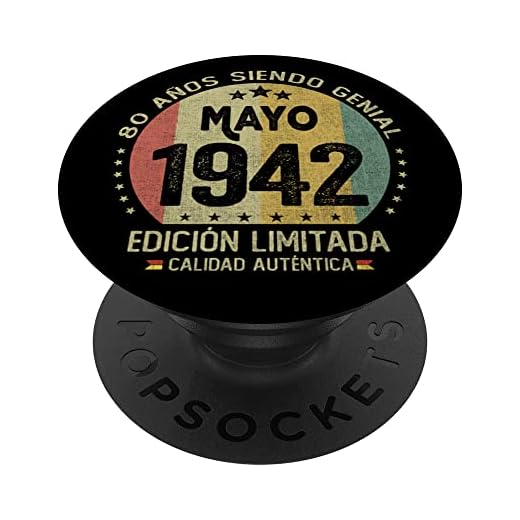 Regalo 80 años Cumpleaños Hombre Mujer - Mayo 1942 PopSockets PopGrip Intercambiable
