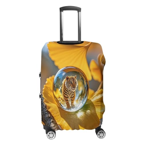 Crystal Tiger Luggage Cover, Elastic Luggage Protector Fits 19-32in Suitcases, Washable & Anti-Scratch Suitcase Cover for Men Women S4