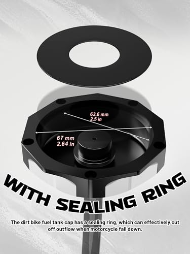 JFG RACING Billet ATV Gas Fuel Tank Cap Cover For Yamaha YFZ 450,YFZ450R,Banshee 350 200,Raptor 660 350 250 125,Warrior 350 450,Kodiak 400,Grizzly 660 450 400 350 300,Bruin 350 250 (Black)