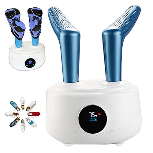 Secador de botas y secador de guantes, secador de zapatos eléctrico 3 en 1 (esterilización/desodorización/secado), secado a temperatura constante de 75 °C, funcionamiento inteligente con un solo