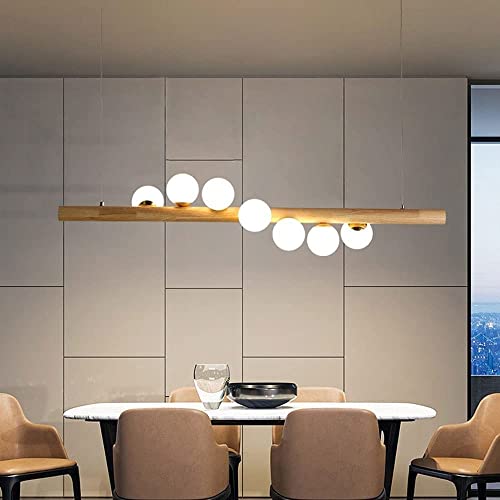 Lampe Spoutnik à haricots magiques en bois lustre 5 lumières G9