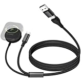cugunu USB A/C to iWatch/USB C Multiple Portable Travel Charger Cable, 2-in-2 Car Magnetic Wireless Charging Cord Compatible with Apple Watch Series11/10/9/8/7/6/5/4/3/2/1/Ultra