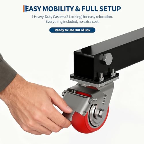 1 Ton Adjustable Gantry Crane, 12 Lock Positions I-Beam Lift by Tackview - Image 5