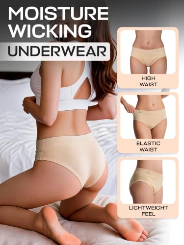 Image of Balanced Tech Moisture Wicking Underwear for Women, Seamless Workout Hipster Brief Bikini Panties