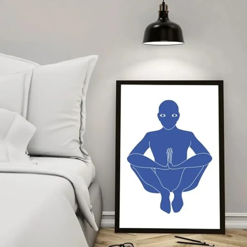 Décoration d'intérieur bohème yoga bleu pour mur de salon