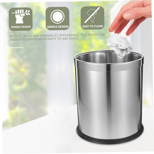 Caneca de basura de acero inoxidable para baño miniatura 7