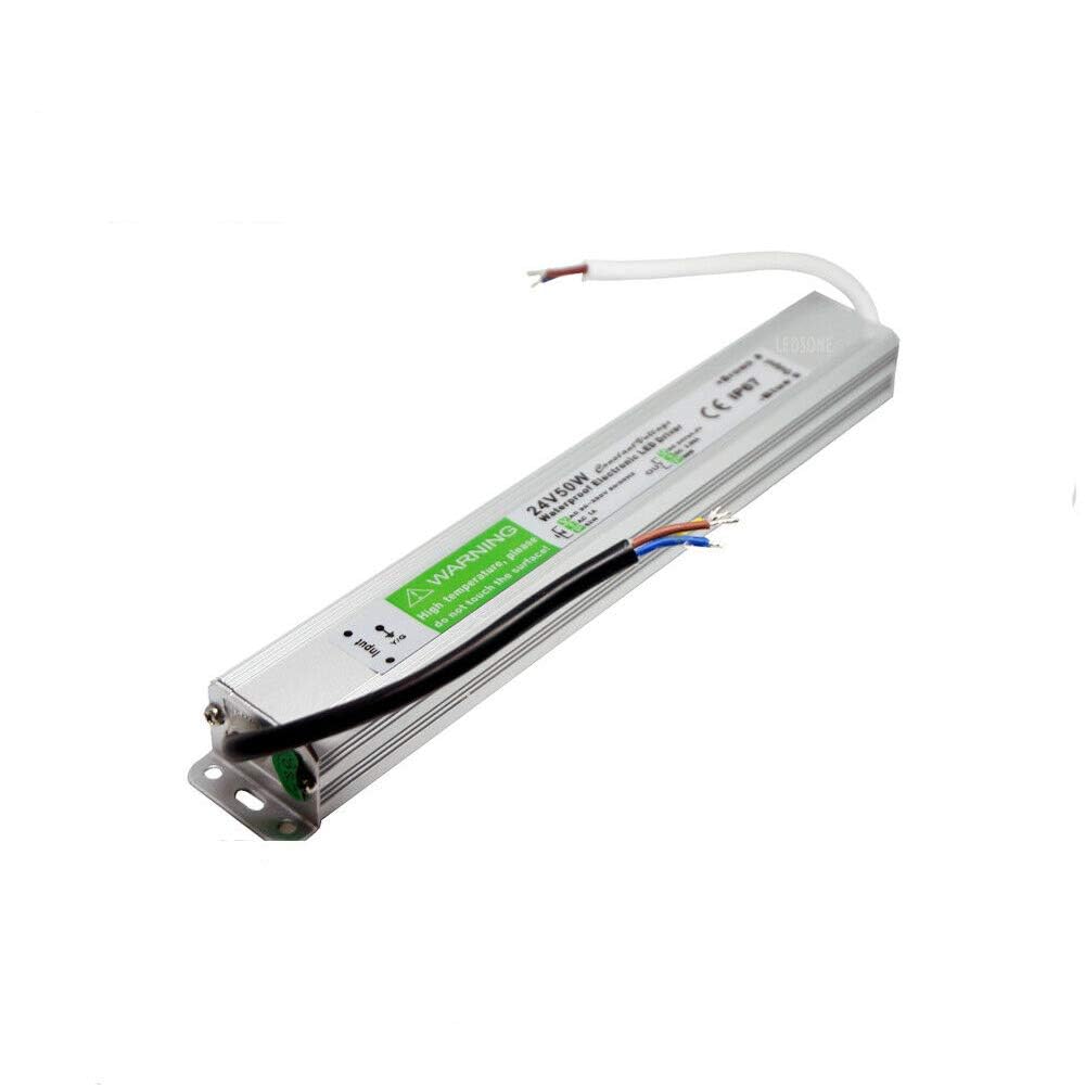 LEDSone IP67 DC24V 50W LED Driver Power Supply Transformer for LED Strip Light Waterproof Transformer 240V for LED Strip UK